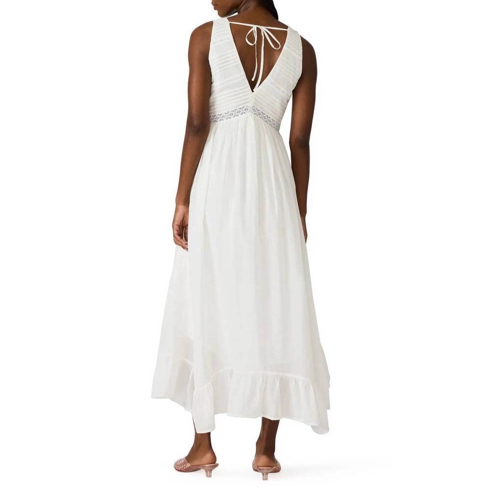 NEW STEVE MADDEN miah lace trim sleeveless high-low maxi dress in antique - Picture 3 of 4